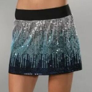 Free People Blue Sequin Mini Skirt